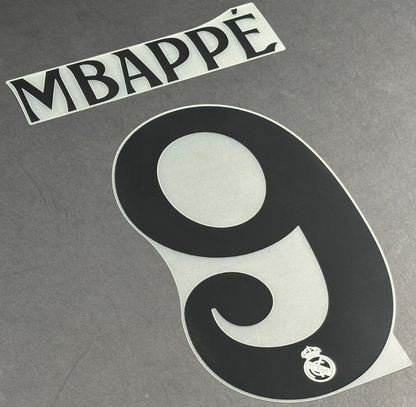 2024 2025 REAL MADRID MBAPPE 9 OFFICIAL AVERY DENNISON HOME PLAYER SIZE NAME SET