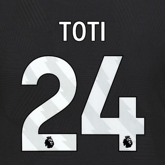 2024 2025 WOLVES AWAY WHITE TOTI 24 OFFICIAL PLAYER SIZE NAMESET