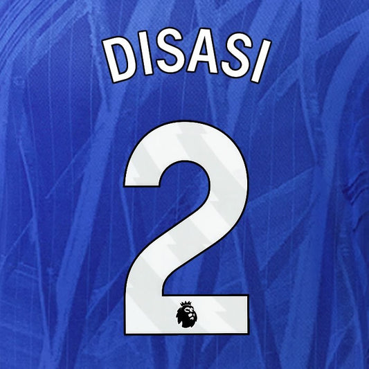 2025 2026 OFFICIAL CHELSEA DISASI 2 WHITE HOME PLAYER SIZE NAMESET