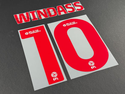 2025 2026 WREXHAM A.F.C WINDASS 10 OFFICIAL RED 3RD PLAYER SIZE NAMESET