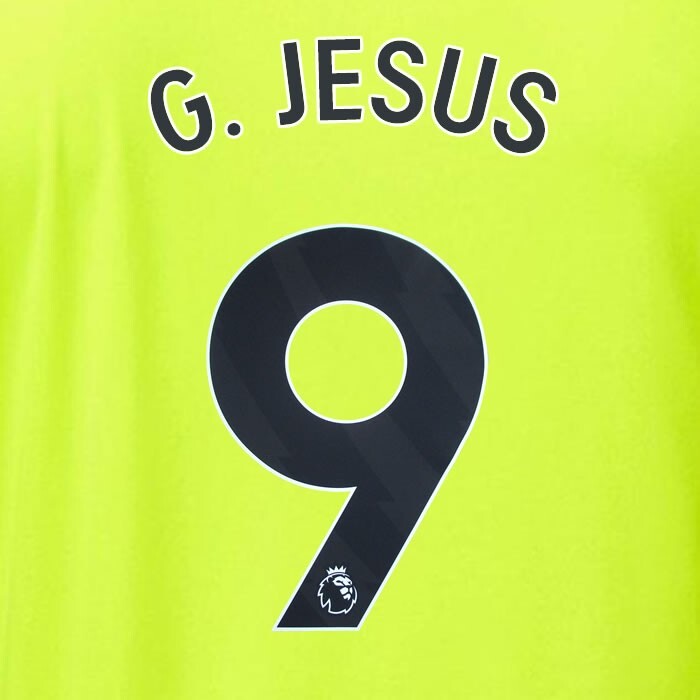 ARSENAL 2023/24 G. JESUS 9 OFFICIAL AVERY DENNISON BLACK PLAYER SIZE NAME SET