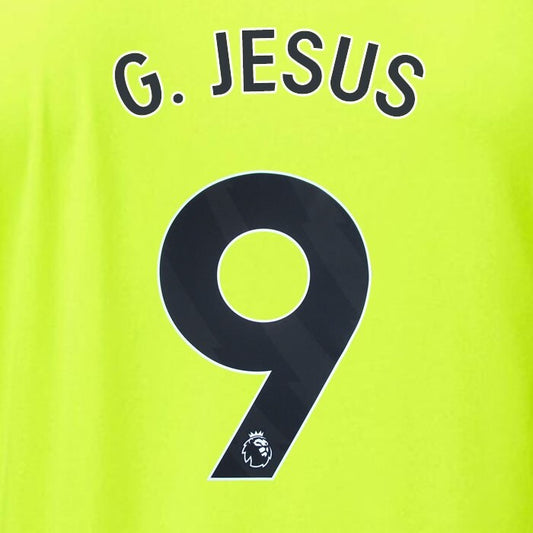 ARSENAL 2023/24 G. JESUS 9 OFFICIAL AVERY DENNISON BLACK PLAYER SIZE NAME SET