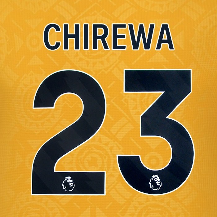 2025 2026 WOLVES HOME BLACK CHIREWA 23 OFFICIAL PLAYER SIZE NAMESET