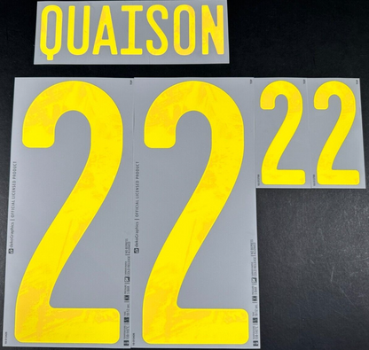 SWEDEN 2020 2021 OFFICIAL DekoGraphics QUAISON 22 AWAY PLAYER SIZE NAMESET