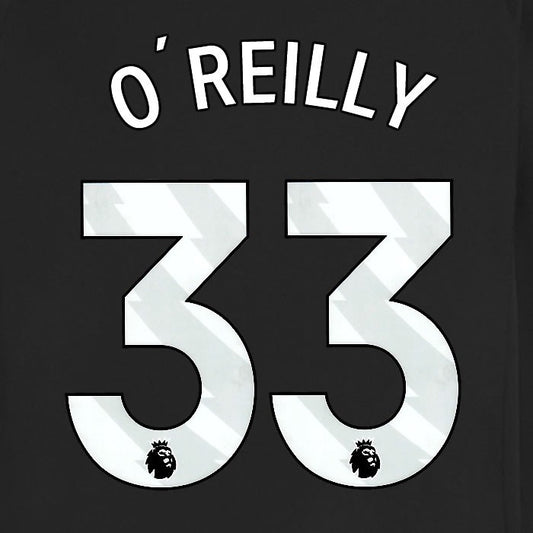 2025 2026 MANCHESTER CITY O REILLY 33 WHITE AWAY PLAYER SIZE NAME SET