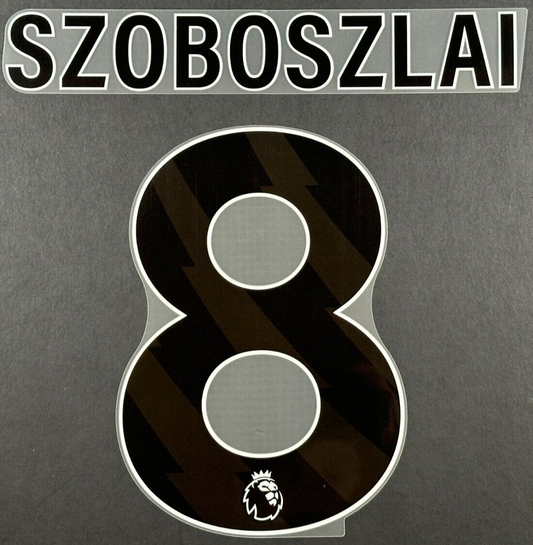 2023 - 2025 SZOBOSZLAI 8 OFFICIAL AVERY DENNISON BLACK PLAYER SIZE NAME SET