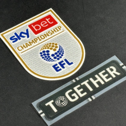 2024 2025 EFL SKY BET CHAMPIONSHIP & TOGETHER OFFICIAL FELT FLOCK SLEEVE PATCHES