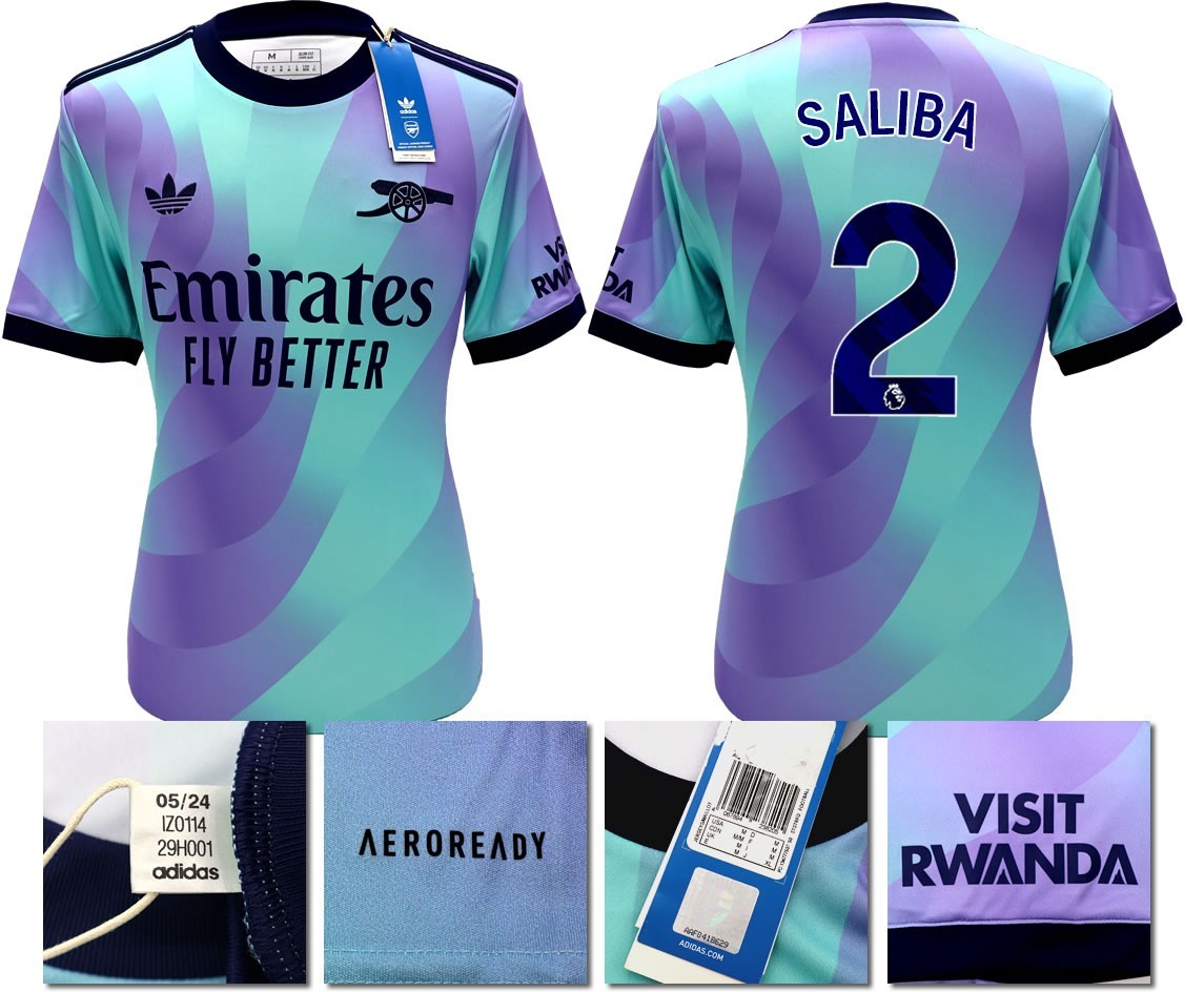 BNWT 2024/2025 ARSENAL F.C. ADIDAS 3RD SHIRT SALIBA 2