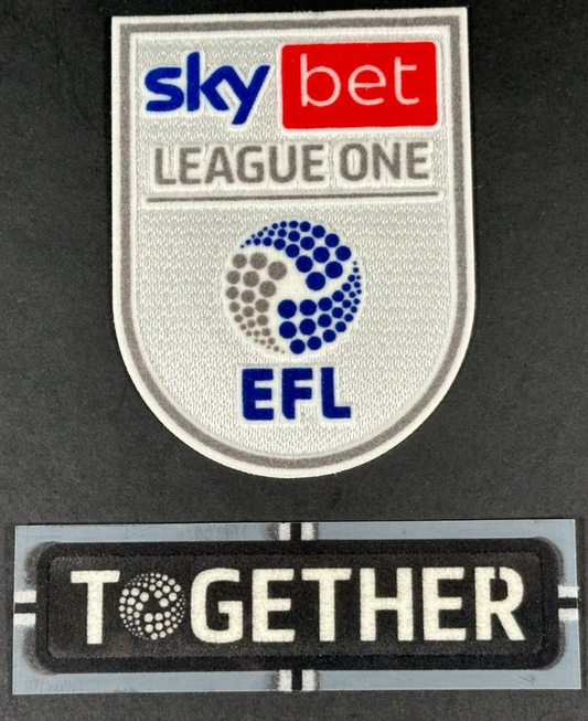 2024 2025 EFL SKY BET LEAGUE 1 & TOGETHER OFFICIAL FELT FLOCK SLEEVE PATCHES