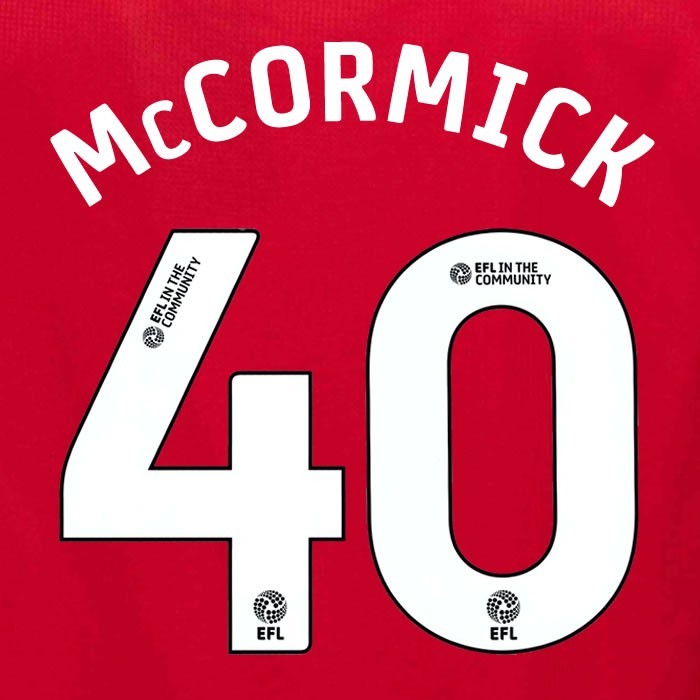 25 26 MIDDLESBROUGH McCORMICK 40 OFFICIAL WHITE HOME PLAYER SIZE NAME SET 230MM