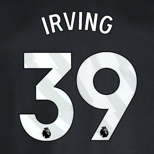 2024 2025 WEST HAM IRVING 39 OFFICIAL WHITE AWAY PLAYER SIZE NAMESET