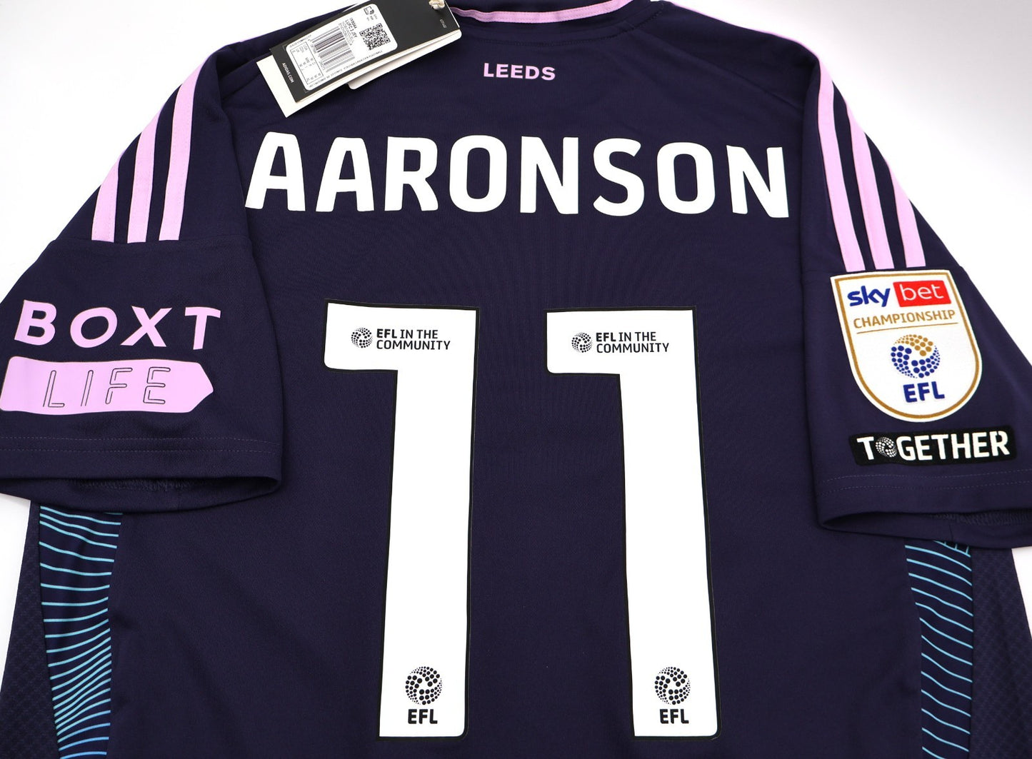 BNWT ADIDAS 2024 2025 LEEDS UNITED THIRD AARONSON 11 + PATCHES SHIRT MENS MEDIUM
