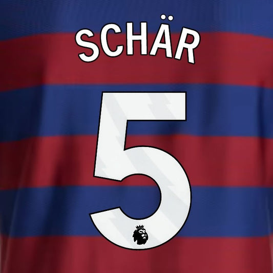 2024 2025 NEWCASTLE SCHAR 5 OFFICIAL WHITE AWAY PLAYER SIZE NAME SET