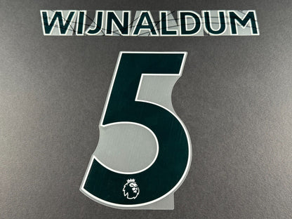 LIVERPOOL 2021 2022 WIJNALDUM 5 OFFICIAL AVERY BLACK PLAYER SIZE NAME SET