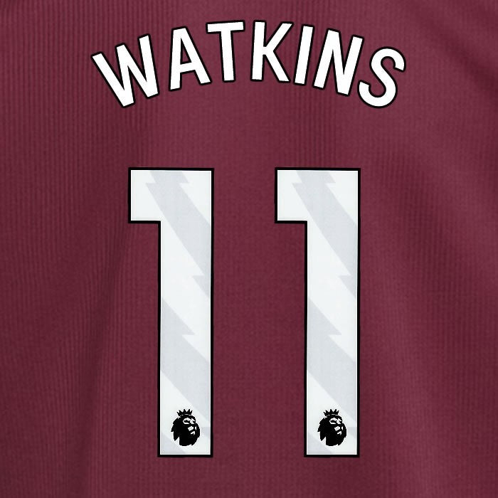 2024 2025 ASTON VILLA WATKINS 11 OFFICIAL WHITE HOME PLAYER SIZE NAMESET