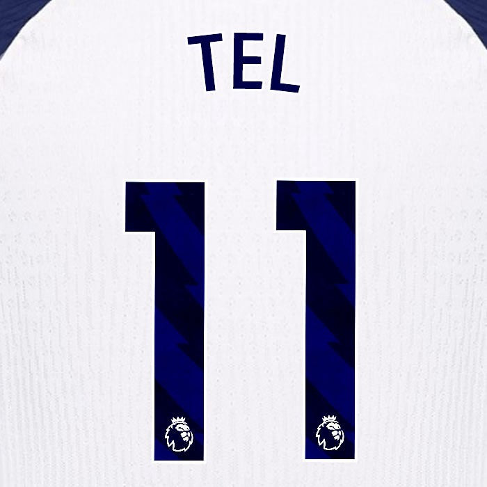 2025 2026 TOTTENHAM TEL 11 BLUE HOME PLAYER SIZE NAME SET
