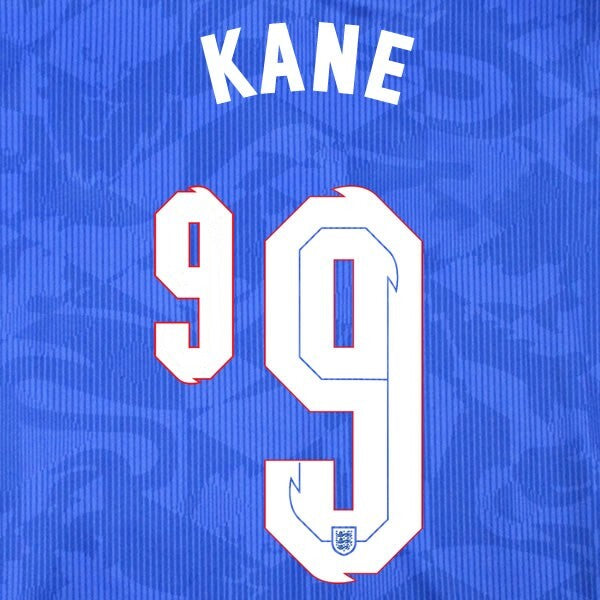 ENGLAND 2020 2021 OFFICIAL SPORTING ID KANE 9 AWAY PLAYER SIZE NAMESET