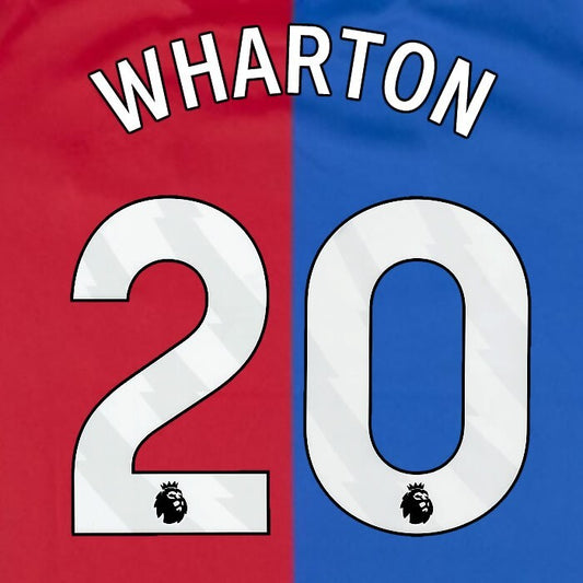 2023 2024 OFFICIAL CRYSTAL PALACE WHARTON 20 WHITE HOME PLAYER SIZE NAMESET