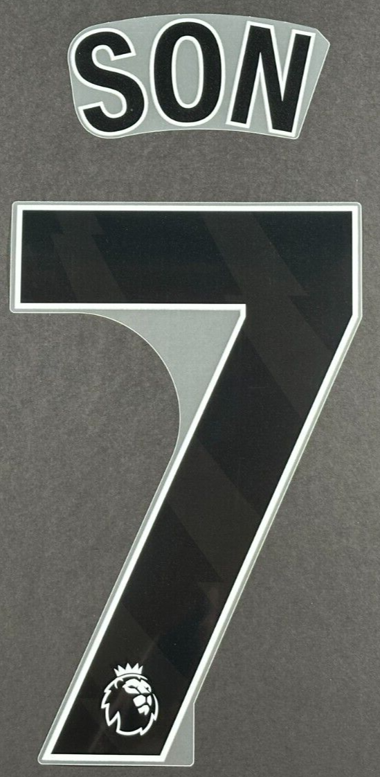 TOTTENHAM 2023/24 SON 7 OFFICIAL AVERY DENNISON BLACK PLAYER SIZE NAME SET 250MM