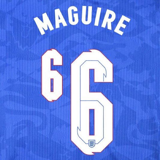 ENGLAND 2020 2021 OFFICIAL SPORTING ID MAGUIRE 6 AWAY PLAYER SIZE NAMESET