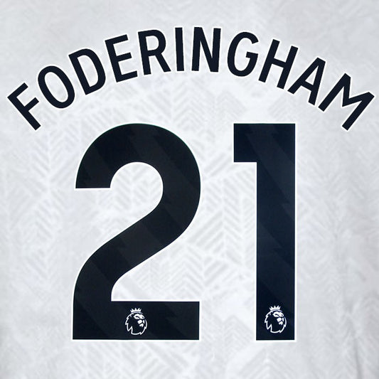 2024 2025 WEST HAM FODERINGHAM 21 OFFICIAL 3RD BLACK PLAYER SIZE NAMESET