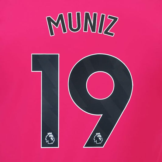 2023 2024 OFFICIAL FULHAM AVERY DENNISON MUNIZ 19 AWAY PLAYER SIZE NAMESET