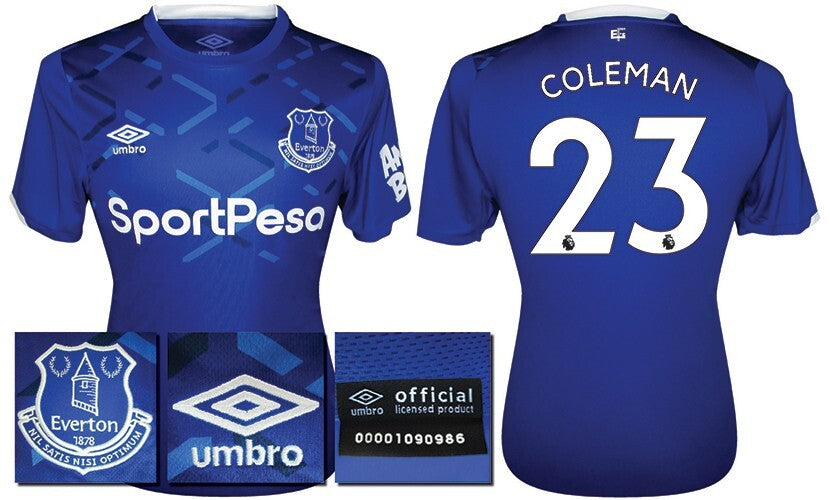 BNWT 2019 2020 UMBRO EVERTON COLEMAN 23 HOME SHIRT MEN'S