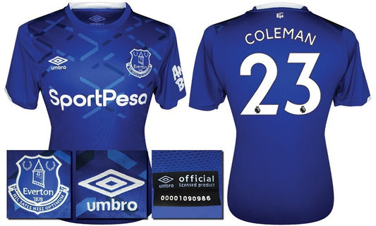 BNWT 2019 2020 UMBRO EVERTON COLEMAN 23 HOME SHIRT MEN'S