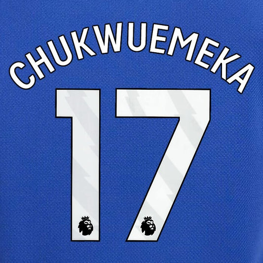 2023 2024 OFFICIAL CHELSEA CHUKWUEMEKA 17 WHITE HOME PLAYER SIZE NAMESET