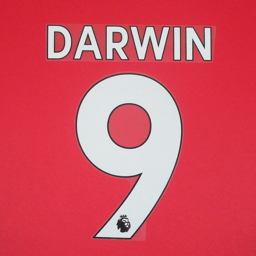 LIVERPOOL 2019-23 DAREWIN 9 OFFICIAL AVERY DENNISON WHITE PLAYER SIZE NAME SET