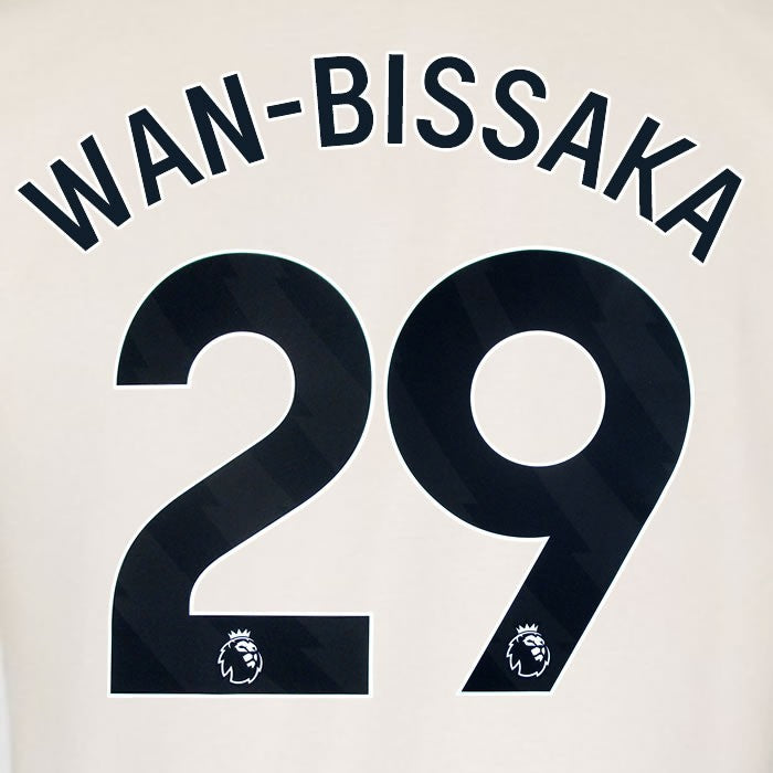 2025 2026 WEST HAM WAN BISSAKA 29 OFFICIAL BLACK AWAY PLAYER SIZE NAMESET