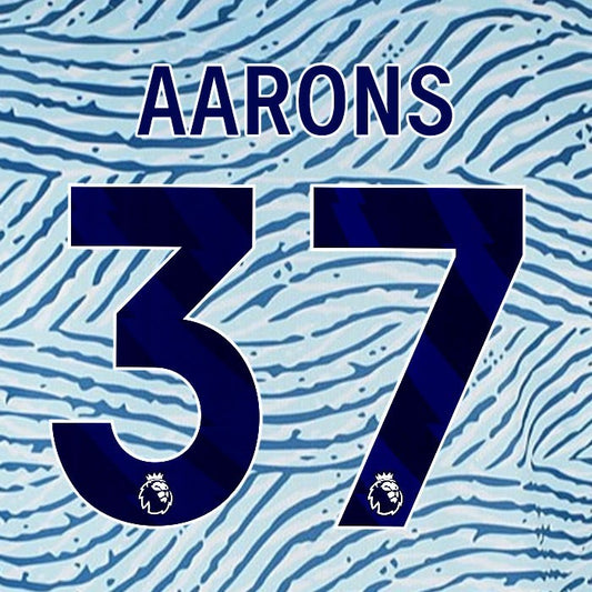 2023 2024 BOURNEMOUTH AARONS 37 BLUE AWAY PLAYER SIZE NAME SET