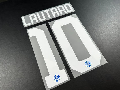 INTER MILAN 2019 2020 LAUTARO 10 OFFICIAL HOME WHITE PLAYER SIZE NAMESET