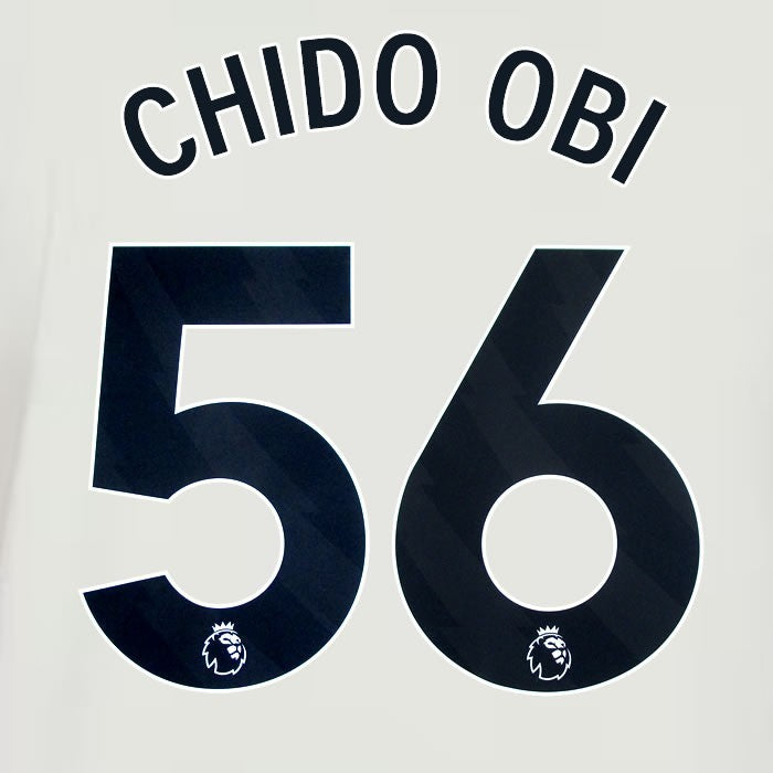2024 2025 MANCHESTER UNITED CHIDO OBI 53 3RD BLACK PLAYER SIZE NAMESET