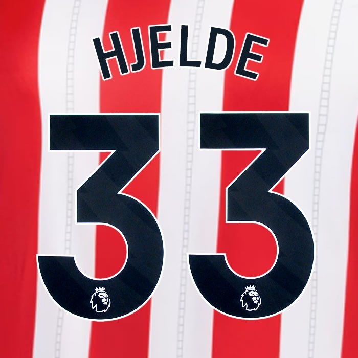2025 2026 OFFICIAL SUNDERLAND HJELDE 33 BLACK HOME PLAYER SIZE NAME SET