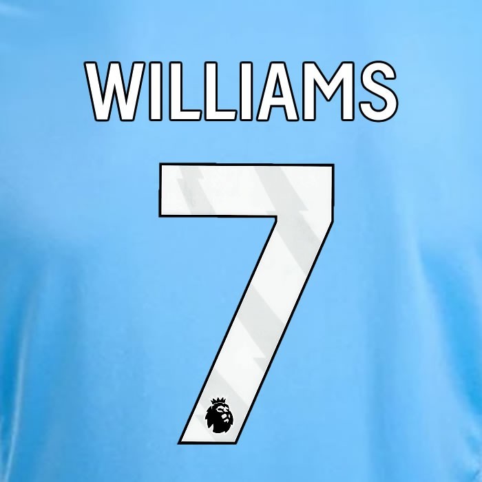 2024 2025 OFFICIAL NOTTINGHAM WILLIAMS 7 WHITE 3RD PLAYER SIZE NAMESET
