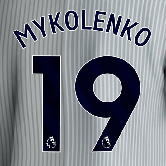 2023 2024 EVERTON MYKOLENKO 19 OFFICIAL BLUE 3RD PLAYER SIZE NAMESET