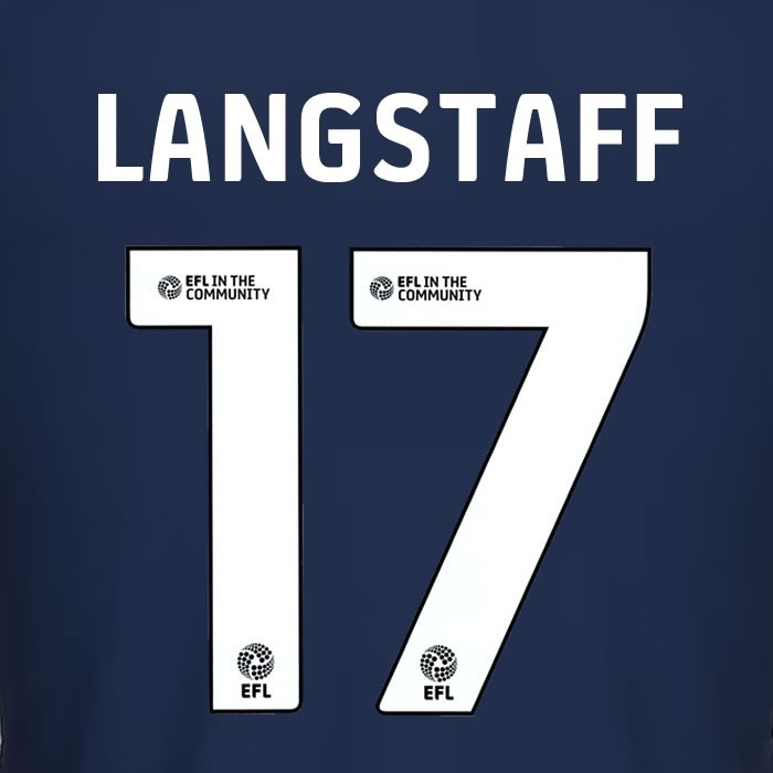 25 26 MILLWALL LONGSTAFF 17 OFFICIAL WHITE HOME PLAYER SIZE NAME SET 230MM