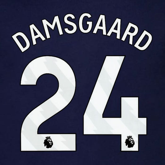 2023 2024 BRENTFORD DAMSGAARD 24 OFFICIAL WHITE 3rd PLAYER SIZE NAMESET