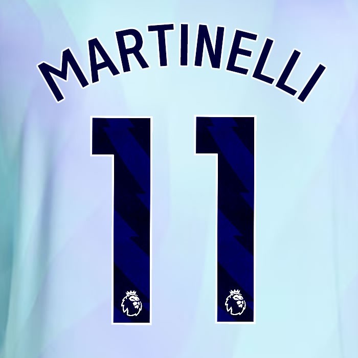2024 2025 ARSENAL MARTINELLI 11 BLUE 3RD OFFICIAL PLAYER SIZE NAMESET