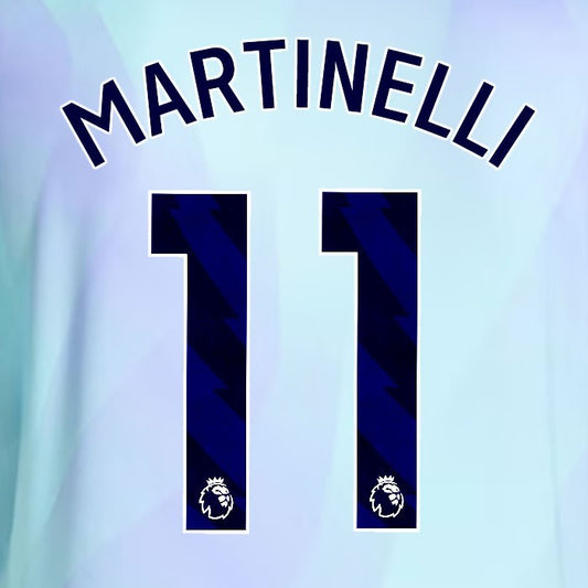2024 2025 ARSENAL MARTINELLI 11 BLUE 3RD OFFICIAL PLAYER SIZE NAMESET