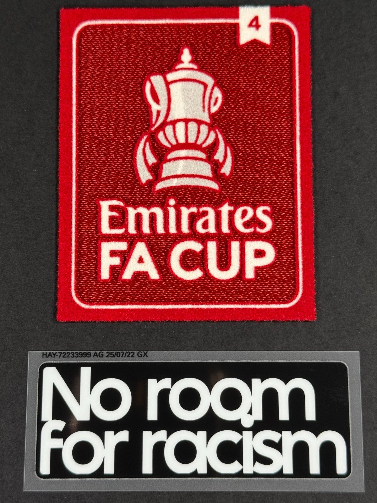 2025 OFFICIAL SPORTING ID EMIRATES FA CUP WOLVES 4X WINNERS + NRFR PATCH SET