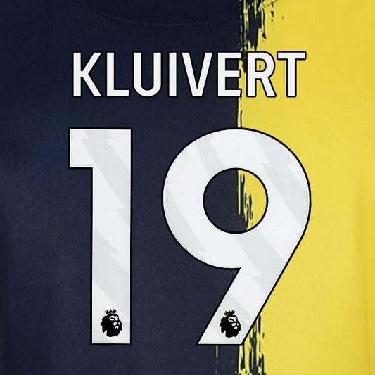 2023 2024 BOURNEMOUTH KLUIVERT 19 WHITE 3rd PLAYER SIZE NAME SET