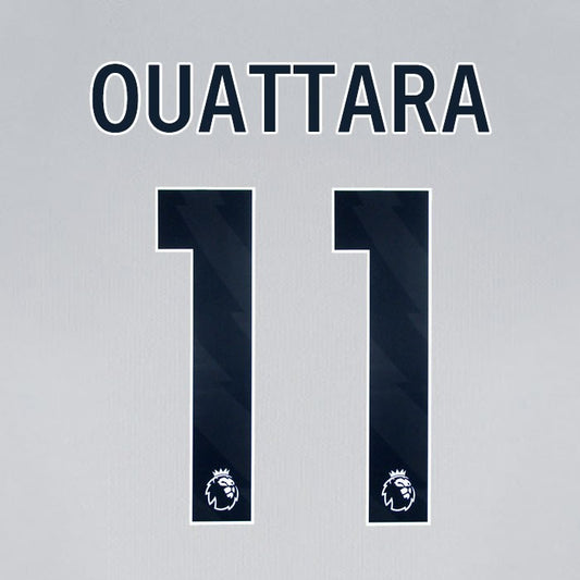2024 2025 BOURNEMOUTH OUATTARA 11 BLACK AWAY PLAYER SIZE NAME SET