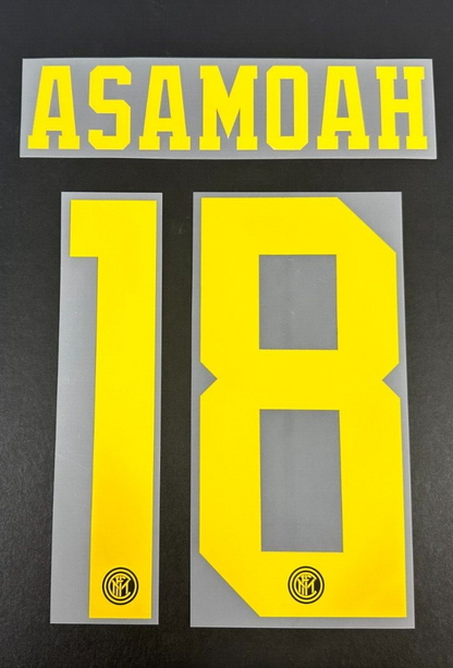 INTER MILAN THIRD 2019 - 2020 OFFICIAL ASAMOAH 18 HOME PLAYER SIZE NAMESET