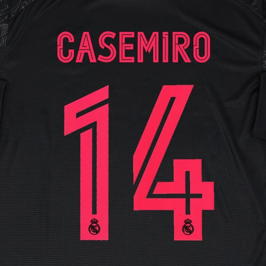 2020 2021 AVERY DENNISON REAL MADRID CASEMIRO 14 3RD PINK PLAYER SIZE NAMESET