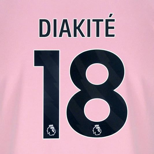 2025 2026 BOURNEMOUTH DIAKITE 18 BLACK 3RD PLAYER SIZE NAME SET
