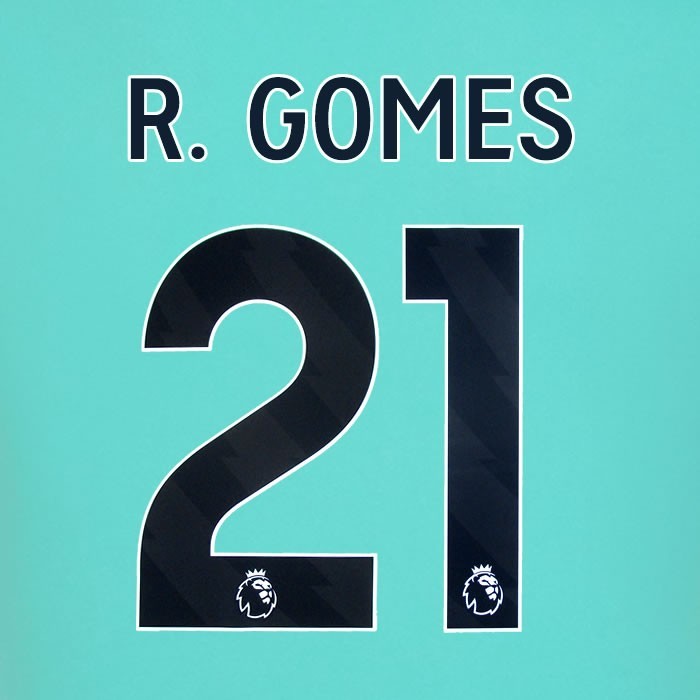 2025 2026 WOLVES AWAY BLACK R GOMES 21 OFFICIAL PLAYER SIZE NAMESET