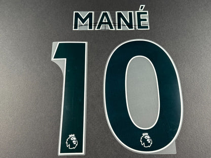LIVERPOOL 2021 2022 MANE 10 OFFICIAL AVERY BLACK PLAYER SIZE NAME SET