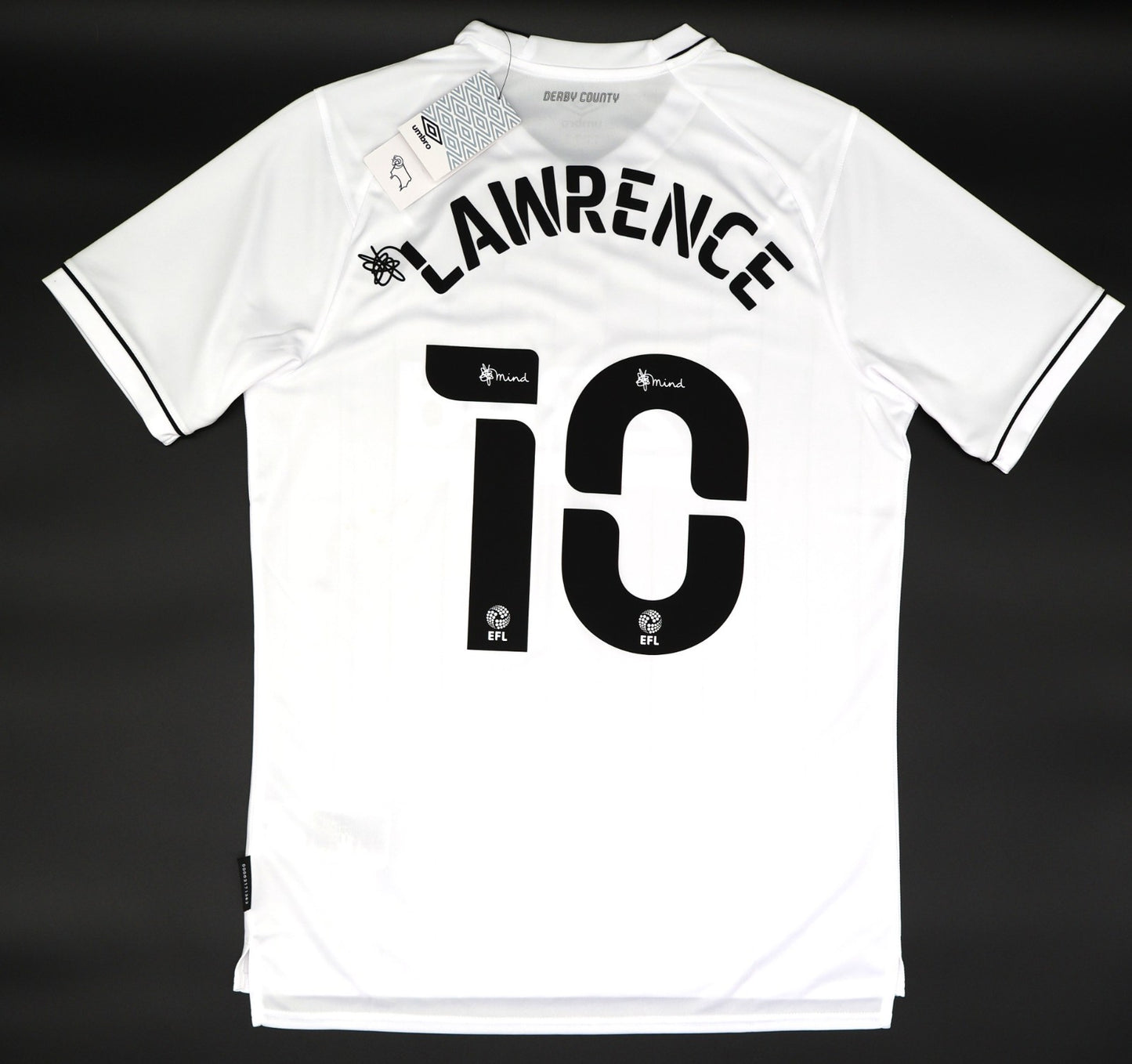 BNWT 2020 2021 DERBY HOME UMBRO FOOTBALL SHIRT LAWRENCE 10 MEN'S MEDIUM
